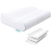 Releep Cuscino Cervicale Altezza Regolabile, Cuscino Ortopedico Memory Foam, Cuscino Ergonomico Antirussamento, Cuscino Rinfrescante per Dormire, Traspirante, Antibatterico, Antiacaro, Federa Lavabile
