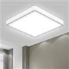 LQWELL® LED Plafoniera, 1.6CM Ultra-Sottile Quadrato Piatto IP44 Lampada da Bagno Impermeabile 18W 6500K 1700LM Moderna per Soggiorno Camera da Letto Cucina Balcone Seminterrato Ufficio, 220 * 16mm