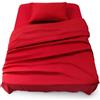 Blumtal Set lenzuola letto singolo 3pz - completo letto singolo certificato OEKO-TEX - lenzuolo con angoli 90x190x30cm + lenzuola singolo 160x275cm + federa cuscino 50x80cm in microfibra - in rosso