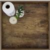 Hanobe Vassoio da portata per ottomano grande: vassoio rustico marrone tavolino da caffè quadrato 50 cm con manici per soggiorno - decorazione in legno extra oversize per feste in cucina