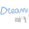 plplaaoo Scritte neon,insegna luminosa led Dream,scritte led da parete Alimentate a Batteria USB Per Decorazioni da Parete, Lampada da Parete al Neon LED Per Camera da Letto Soggiorno Bar Feste Natale