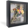 GraduationMall 20x20cm 3D Cornice Profonda Scatola per Ombre,Cornici per Foto per Oggetti fino 3.8 cm,Scatola di Memoria,Cornici da Parete e da Tavolo Nero