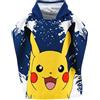 Pokémon Asciugamano con Cappuccio per Ragazzi, Telo da Spiaggia Pikachu, Telo da Bagno, Asciugamano Poncho per Bambino (Blu Navy, Medio)
