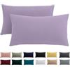 Beqnat Set di 2 federe per cuscino 30 x 50 cm, lavanda per cuscino, 100% microfibra, non necessita di stiratura e senza pieghe con chiusura lampo