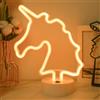 JEMESI Luce neon unicorno, luce notturna per camera da letto, luce LED bianca calda, batteria/USB, miglior regalo per famiglia, compleanno, vacanze, matrimonio