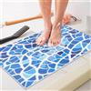 MACUNIN Tappetino da doccia antiscivolo 80x100 cm - Morbido comfort sicurezza tappetino da bagno con fori di scarico, PVC-Luffa massaggio antiscivolo per doccia, asciugatura rapida