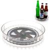 CiciIng Organizer per piatti girevoli, diametro 21 cm, piastra girevole a 360°, vassoio girevole in plastica per cucina, spezie, dresser, cosmetici (trasparente)