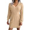 Kobilee Vestiti Donna Invernali Curvy Maglie Vintage Vestito Invernale Vestiti Eleganti Scollo a V Manica Lunga Midi Vestito Autunno Morbido 2023 Abiti Invernali Casual Vestito Maglione Abito Maglia