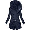 Fannyfuny Cappotto Giubbotto Donna Parka con Tasche con Cappuccio Tinta Unita Piumino Donna Pesante con Zip Completa Media Lugghezza Elegante Cappotti Colletto Alto Caldo Casual Giacca Impermeabile Nero Outdoor