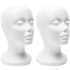 SHERCHPRY 2 Pz Modello Con Testa in Schiuma Di Supporto Per La Testa Della Parrucca Ripiano Espositivo Bianco Porta Manichini Per Occhiali Testa Finta Donna Bianca Manichino