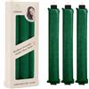 Luckybear Bigodini per ricci morbidi e setosi da indossare durante la notte, strumenti jumbo per lo styling senza calore durante il sonno, adatti a tutti i tipi di capelli, 3 pezzi, colore verde