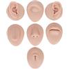 Dioche Set di Pratica per Piercing Professionale con 5 Parti del Corpo in Silicone Morbido: Orecchio, Naso, Bocca e Lingua Realistiche - Modello Addestramento Ideale Orecchio Silicone, Tecniche Orecchie Fin