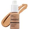 Phoera Aquapurity Phoera® - Fondotinta a copertura completa, morbido e opaco, correttore per il controllo degli oli, 30 ml, crema liscia a lunga durata (105 SAND)
