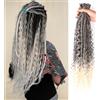 Seimainurs Extension dreadlock sintetiche, 61 cm, stile hippie, con estremità singola, 0,6 cm di larghezza, estensioni per capelli stile reggae all'uncinetto, per donne (T1B/613, 3 stili misti 61 cm (6 fili))