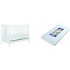 Foppapedretti Raffy Lettino con Sponda Regolabile, 71 x 131 x 103 cm, 2.4 Kg, Bianco & poliuretano, Climatic Materasso 124 x 63 x 12 cm, Bianco