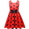 Lito Angels Vestito da Ladybug Coccinella per Bambina, Gonna in Nera a Pois, Taglia 5-6 Anni