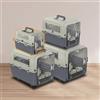 NAIZY Box per il trasporto di cani, 49,5 x 33,5 x 36 cm, con porta in metallo e prese d'aria per finestre, portata fino a 5 kg, con manico