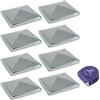 vasalat Tappi per pali 8 x 8 cm, tappi di copertura per pali in acciaio zincato, 8 pezzi