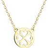 Sofia Milani - Collana da Donna in Argento 925 - Placcata in Oro - Ciondolo a Quadrifoglio Cerchio - N0567