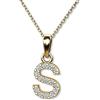 LillyMarie Collana Con Lettera In Oro Con Ciondolo Iniziale Con Zirconi