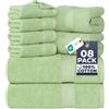Utopia Towels Set di asciugamani da 8 pezzi: 2 asciugamani da bagno, 2 asciugamani per le mani e 4 asciugamani in cotone di qualità alberghiera, super morbidi e altamente assorbenti (verde salvia)