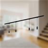 BRILONER - Set completo di binari, 4x LED a sospensione dimmerabili, lampade, sistema a binario a soffitto, binario per faretti, lampada a soffitto, plafoniera, lampada a sospensione, 1,5 m, nero