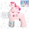Booaee Pistola Bolle Di Sapone, Pistola a Bolle Unicorno per Bambini, Pistola per Bolle di Sapone,Pistola a Bolle per Bambini,Macchina Automatica Bolla Con Soluzione per Matrimonio Festa All'aperto-Bianco-B