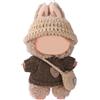 Lyreh Set di Vestiti per Bambole, 3 Pezzi di Peluche Marrone per Bambola Include Cappello Maglione Borsa Graziosi Accessori Bambole da 17cm Include Solo Vestiti