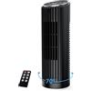 PNTCK Ventilatore a Torre con Telecomando, 33cm Ultra Silenzioso (24dB) - 4 Modalità & 4 Velocità, Oscillazione 70°, Timer 12H, Display LED, Funzione Automatica con Sensore