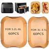 FSSTXZC 120 pz carta da forno per Philips Airfryer Dual Basket 3000 Series, friggitrice ad aria calda carta da forno per Tefal Easy Fry EY901810 EY905D 5,2/3,1 L, Cecotec 5,5/3,5L, Moulinex 8,3 L