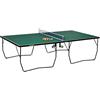 SPORTNOW Tavolo da ping pong SPORTNOW, tavolo da ping pong pieghevole con rete, ruote, 2 racchette da ping pong e 3 palline, acciaio, verde, 274 x 152,5 x 76 cm