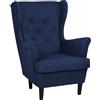 Totò Piccinni Poltrona LILIBET classica comoda con braccioli e schienale alto per un massimo Relax (Poltrona, Blu)