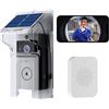 OBEST Videocitofono Senza Fili Wireless, Telecamera di Sorveglianza Interfono, Standby ultra-lungo, può Essere Collegato a APP, Ricarica Solare, Adattarsi a una Varietà di Clima Esterno