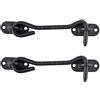 LIKERAINY Gancio per Cabina in Acciaio Inox 104 mm Serratura per Cancello Chiavistello Serratura della Porta Armadietto Finestra Capannone Giardino Recinzione Nero Confezione da 2 pezzi