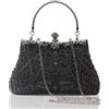 BABEYOND Pochette da sera da donna - borsa da sera vintage accessori da donna Gatsby anni '20 con perline paillettes perla pochette, nero, Taglia unica