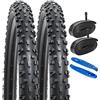 YunSCM 2 pneumatici pieghevoli da 26 pollici 26 x 1,95 guaina e 2 pezzi tubo da 26 pollici AV32 mm Valve compatibile 50/54-559 26 x 1,90 26 x 1,95 26 x 2,0 pneumatici per bicicletta e intelligenti