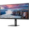 AOC U34V5C - Monitor WQHD da 34 pollici, altoparlanti, altezza regolabile (3440x1440, 100 Hz, DisplayPort, HDMI, USB-C, hub USB), colore nero