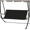 VWACBOAW Coprisedile per dondolo da giardino, impermeabile, 600D, per esterni, 2 e 3 posti, 168 x 56 x 56 cm, colore nero