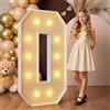 Mixifox 120cm Giallo Numeri Luminosi,10 20 30Anni Decorazioni,Decorazioni Compleanno,Numero Grande con LED,Decorazioni Festa Nozze 10 20 30 Anniversario,Numeri Luminosi Giganti Compleanno,Numero 0
