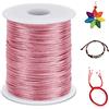 LEREATI 2.5mm Filo Nylon per Braccialetti, 100m Cordoncino per Braccialetti Cordoncino Natalizio Coda di Topo Cordoncino, Macrame Corda per Collane Perline Gioielli Fai da Te (Rosa Carne)