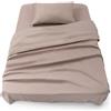 Blumtal Set di lenzuola - Set di 3 pezzi, lenzuolo con angoli per letto da 90, sopra 160 x 275 + 1 federa per cuscino 50 x 80 cm, Taupe