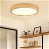 Kambo Plafoniera LED in Legno Soffitto 30CM 3000K Bianco Caldo 24W | 3100Lm Luce rotonda Lampada LED soffitto per Camera da Letto, Soggiorno, Cucina, Sala da Pranzo, Corridoio