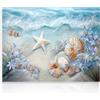 Dazzlewall Onde dell'Oceano Decorazioni Artistiche da Parete, Stampe di Conchiglie e Stelle Marine, Oceano Spiaggia Poster per Bagno Camera da letto Soggiorno 30x40 cm Senza Cornice