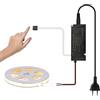 lichtvoll Striscia LED COB 3M bianco caldo con dimmer touch e alimentatore da 36 W, lampada da incasso per pannelli acustici e cucina