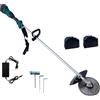 TANIASHOP Decespugliatore Elettrico a Batteria Litio 88V Tagliaerba Tagliabordi Rasaerba Senza Fili include due Batterie, Caricabatterie e disco 40T ideale per giardinaggio fai da te