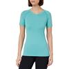 FALKE Cool V Neck W S/S TS filo funzionale asciugatura rapida 1 pezzo, Maglia Donna, Turchese (Lake Blue 7323), S