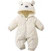 Achimlt Tutina Unisex 0-3 Mesi in Pile - Tuta Neonato da Orsetto Con Cappuccio - Comodo e Caldo Pagliaccetto Invernale Piumino per 0-18 Mesi