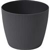Dehner Magnolia, vaso per piante da interni, in plastica, colore: antracite