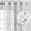 Creative Home Ideas Window Elements Creative Home Ideas Wavy Leaves Embroidered Sheer Grommet Curtain Panel Turquoise