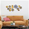 Wallity Accessorio decorativo da parete in metallo, dipinto a mano, 112 x 9 x 47 cm, 100% metallo, spessore 0,8 mm, pezzo d'arte unico per la decorazione della casa, possono verificarsi variazioni di colore